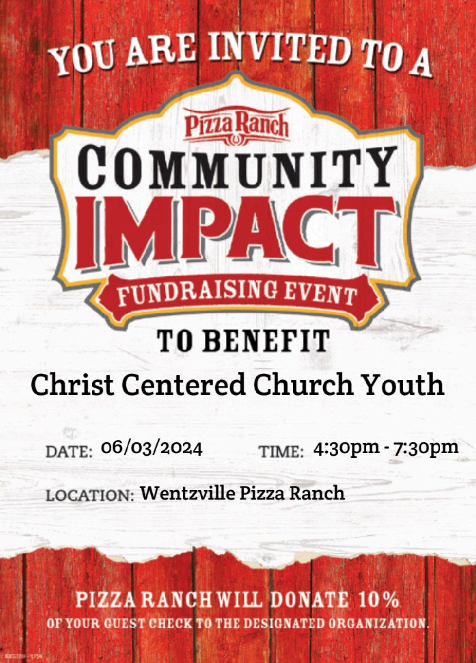 Pizza Ranch Fundraiser for C3 Youth