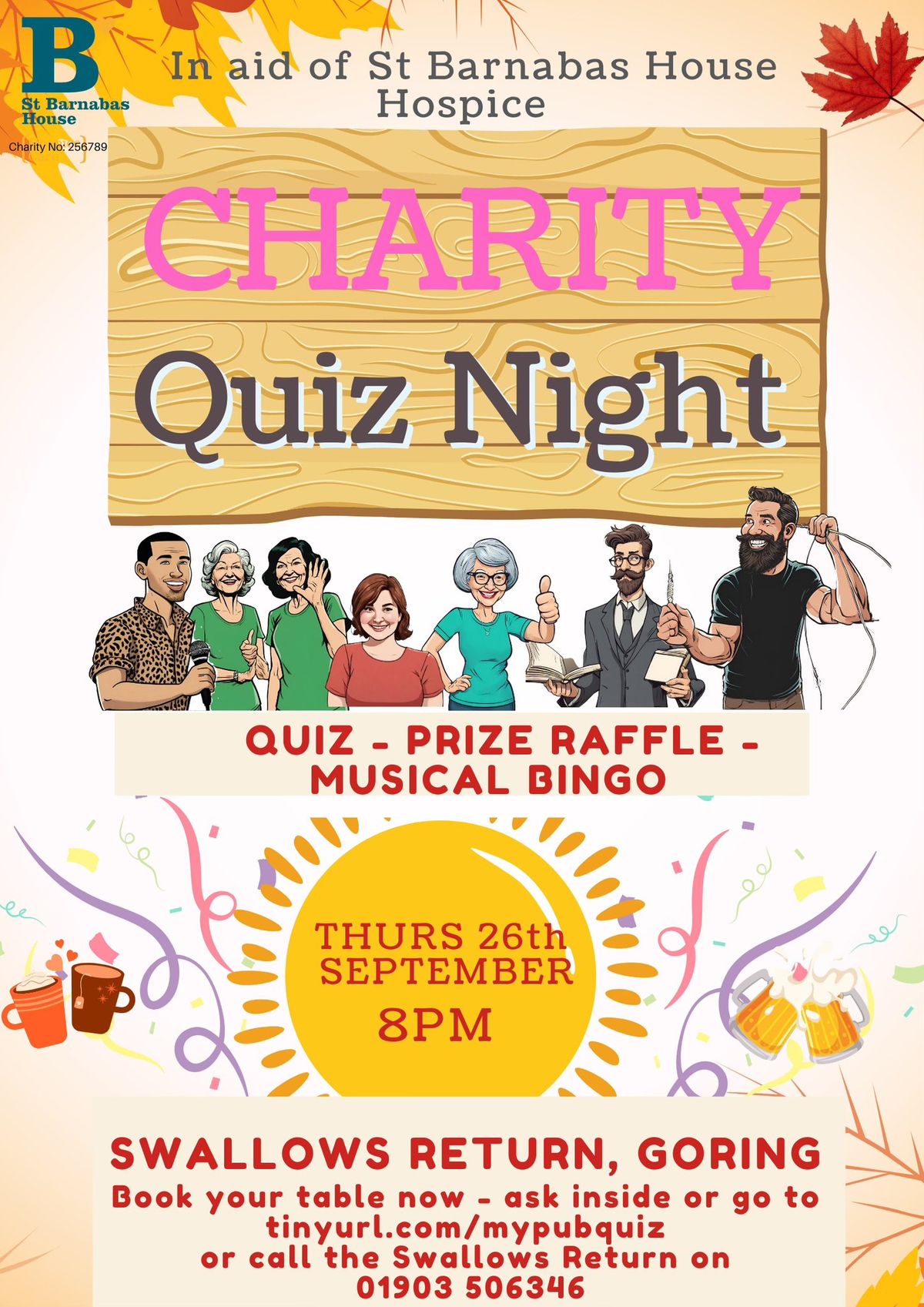 Charity Pub Quiz for St Barnabas House Hospice 