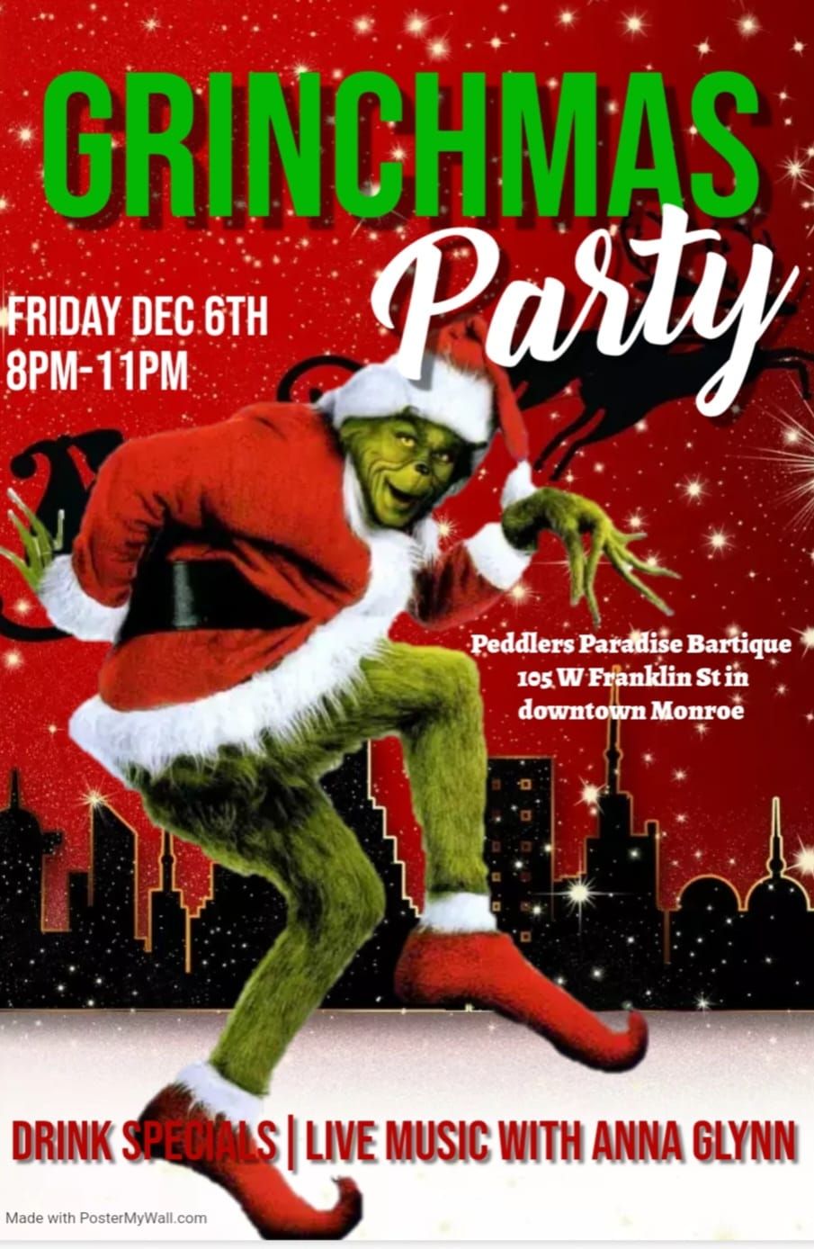 Grinch Party and Live Music with Anna Glynn!