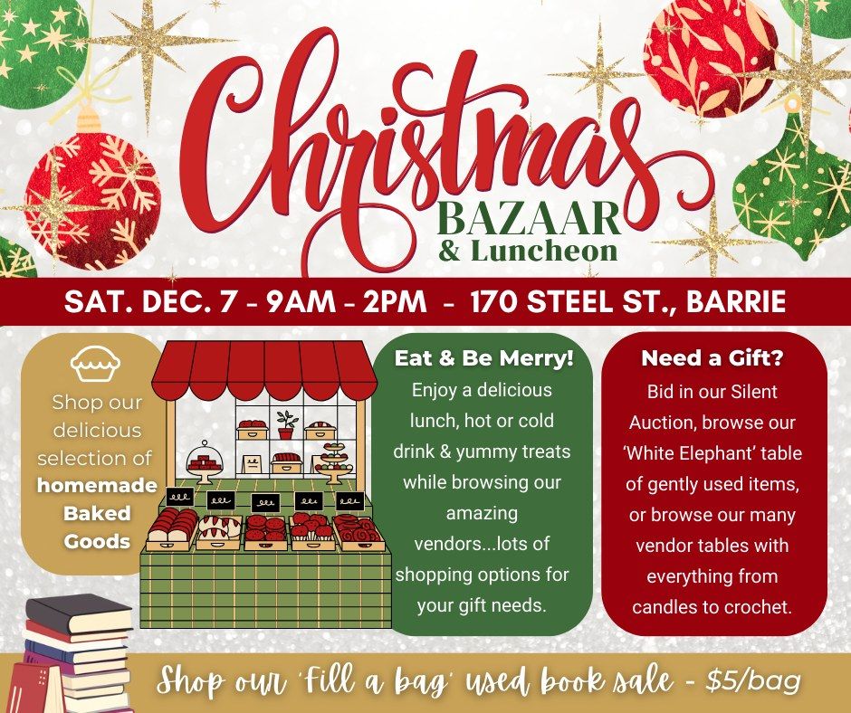 Annual Christmas Bazaar & Luncheon at Westminster - 170 Steel St., Barrie