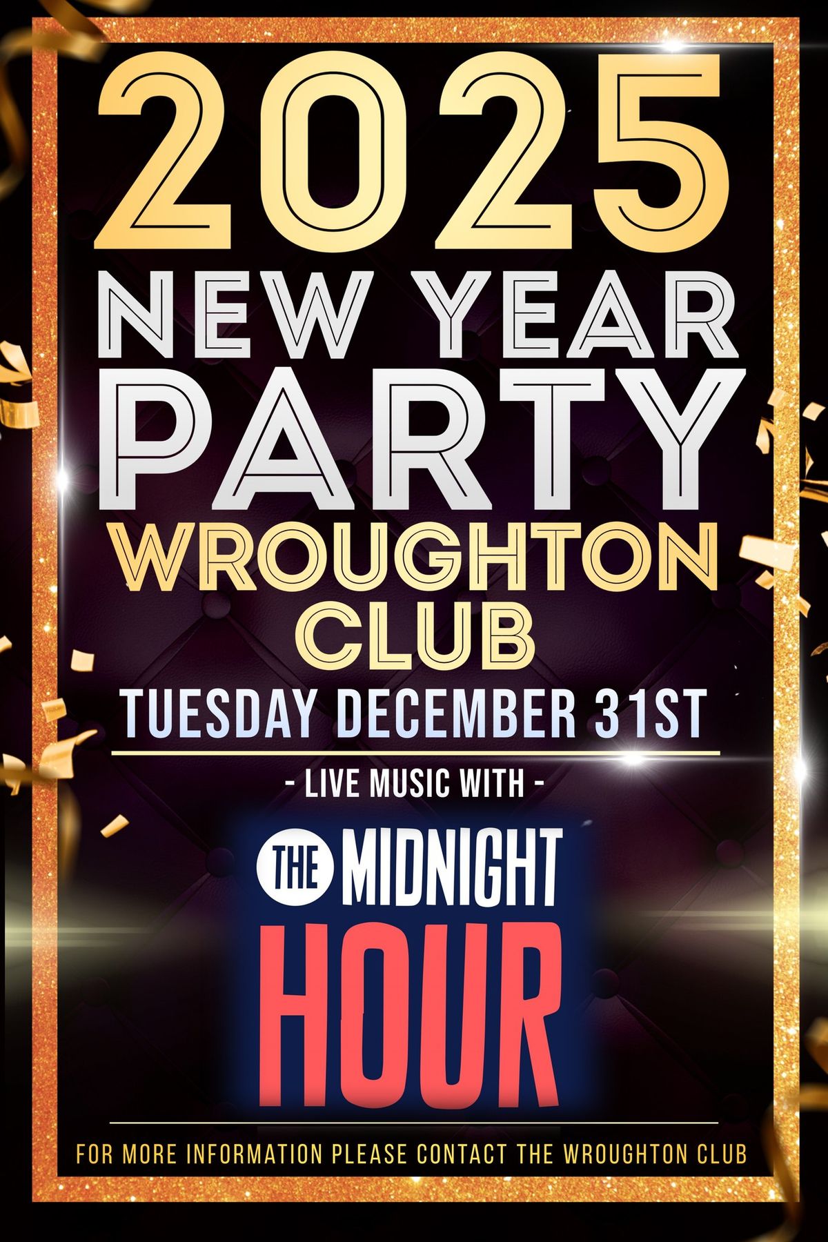 NYE - The Midnight Hour Band @Wroughton Club