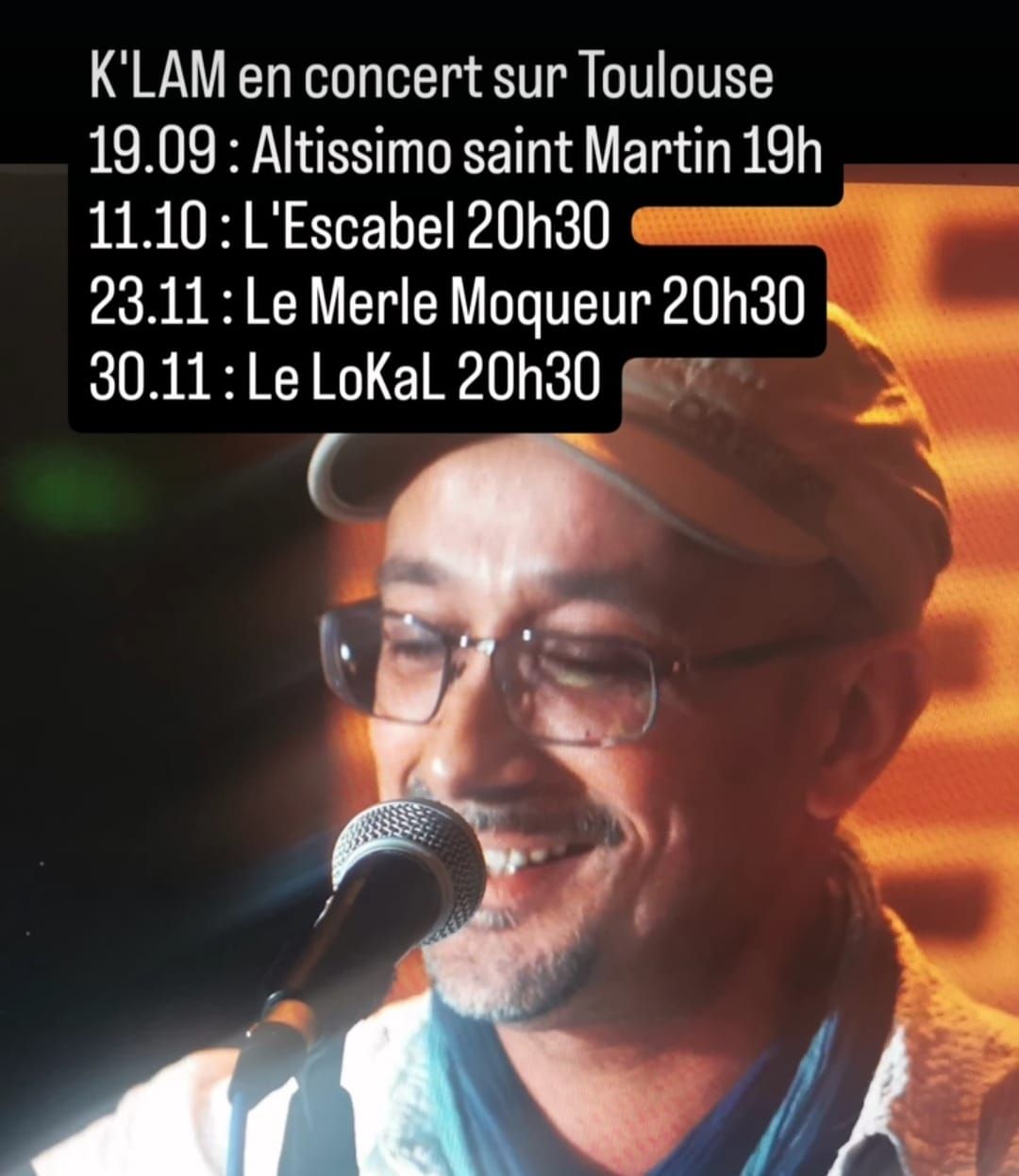 Concert K\u00b4LAM - Les Merles Moqueurs- Toulouse - Samedi 23 novembre 2024 - 20H30