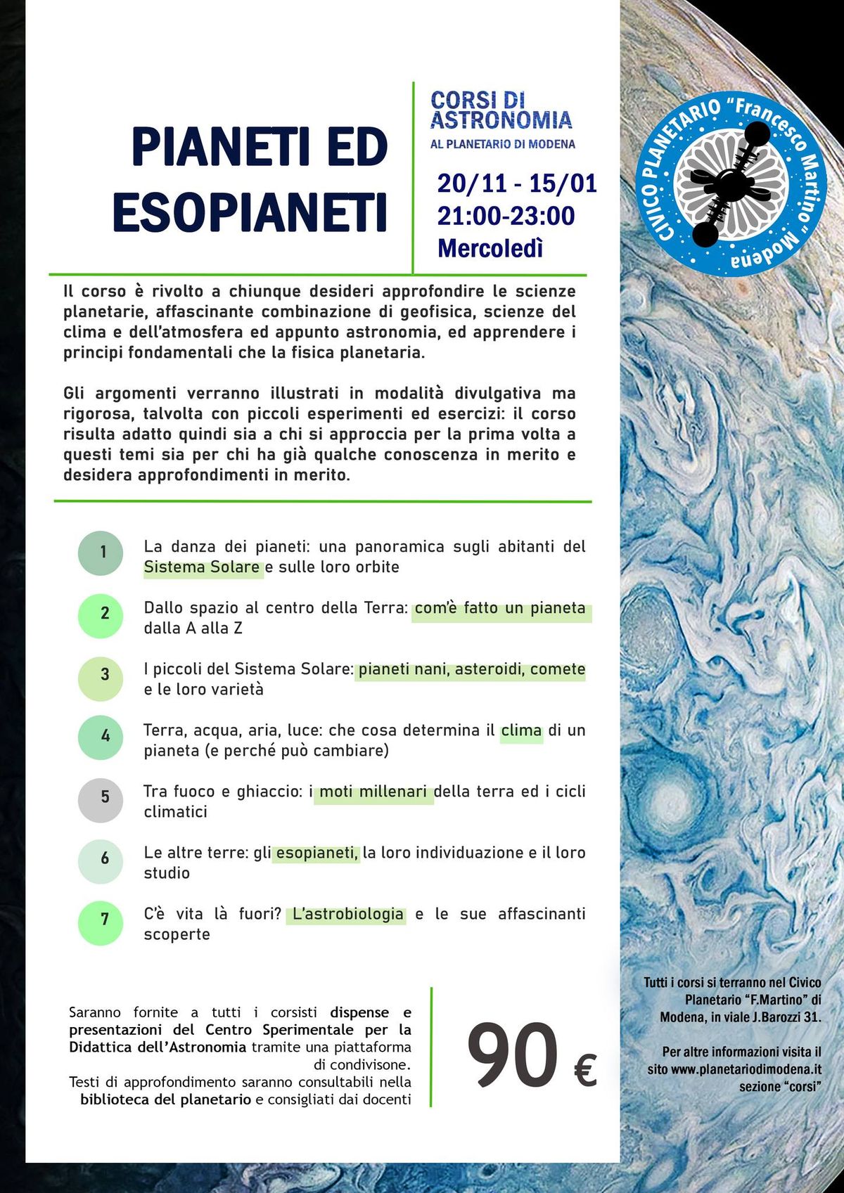 CORSO DI PLANETOLOGIA, Pianeti ed esopianeti