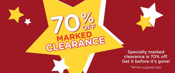 70% off Clerance Event!