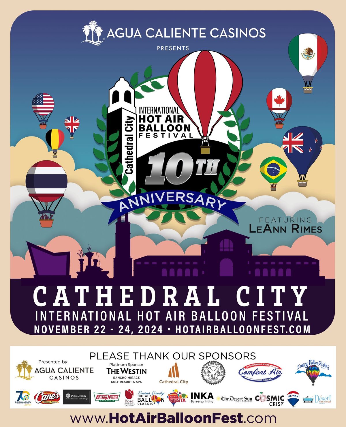 Agua Caliente Casinos Presents The 10th Annual Cathedral City International Hot Air Balloon Festival