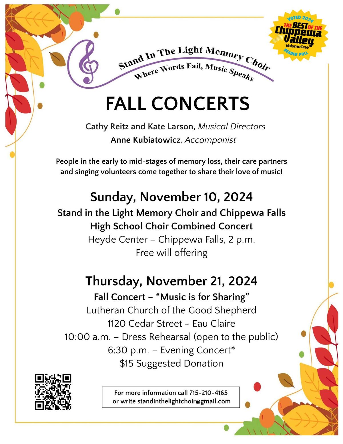 Stand in the Light Memory Choir & Chippewa Falls High School Choir Combined Concert