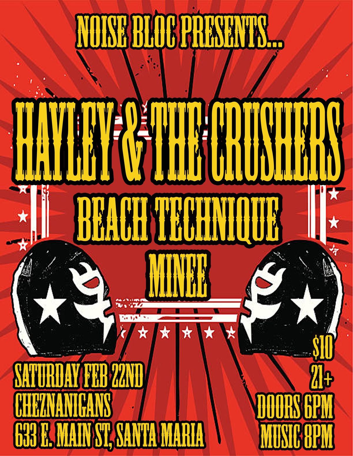 Hayley & the Crushers, Beach Technique, Minee in Santa Maria