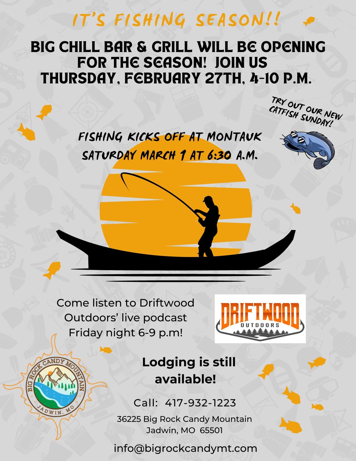 Opening Day Weekend Kick-Off with Driftwood Outdoors