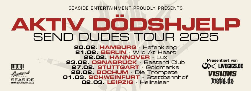 AKTIV D\u00d6DSHJELP - Send Dudes Tour 2025 | Hamburg