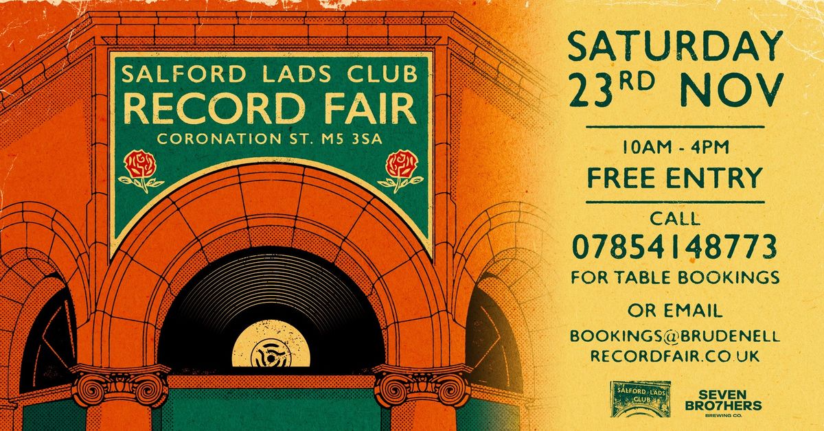 Salford Lads Club Fundraiser Record Fair - Saturday 23rd November.