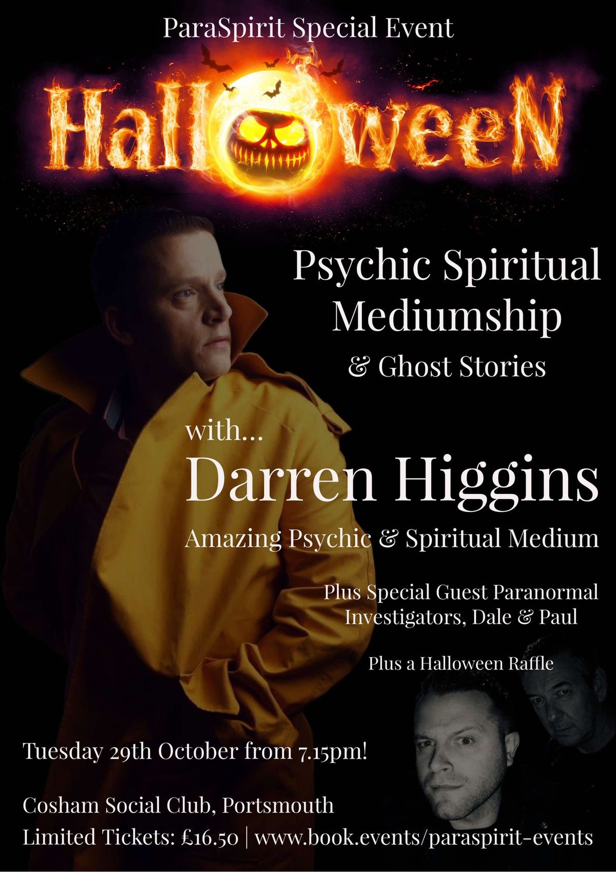 Halloween Special: Mediumship & Ghost Stories with Psychic Darren & Guesrs at Cosham Social Club