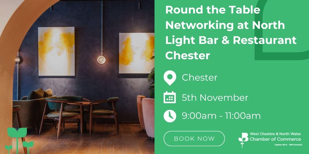 Round the table networking at North Light Bar & Restaurant Chester