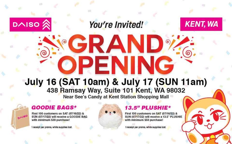 Daiso Kent WA Grand Opening Event