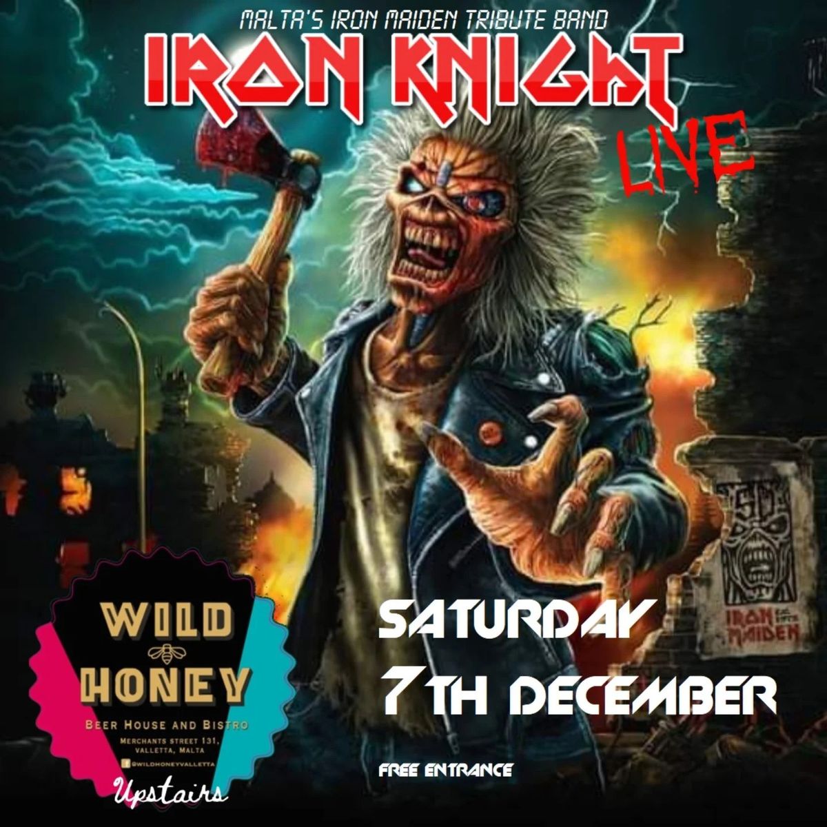 Iron Maiden Tribute Live @ Wild Honey Upstairs 