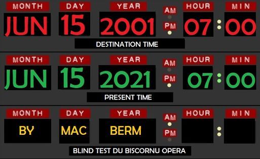 Le Blind Test du Biscornu Op\u00e9ra : 2001