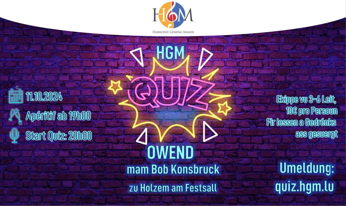 QUIZOWEND 2024 vun der Harmonie Gemeng Mamer mam Bob Konsbruck