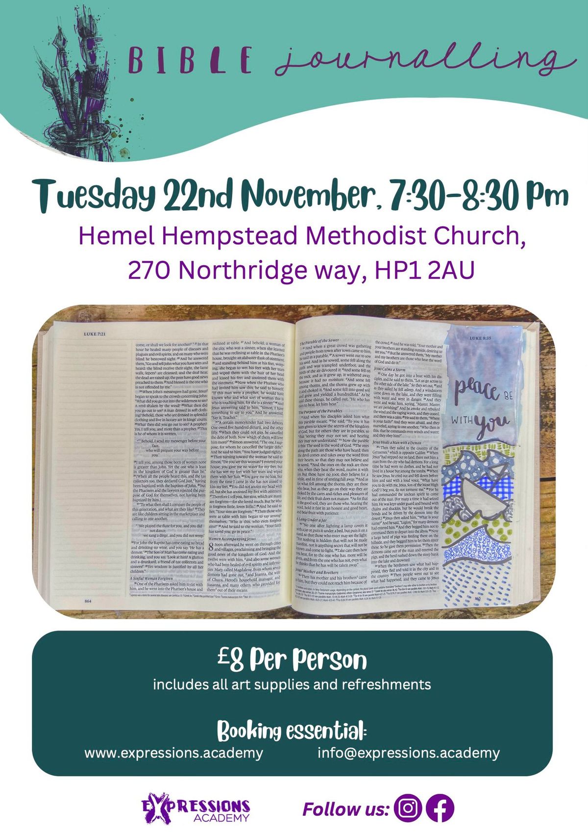 Bible Journalling workshop- November- HHMC