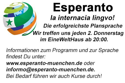 Informationsabend \u00fcber die internationale Sprache Esperanto