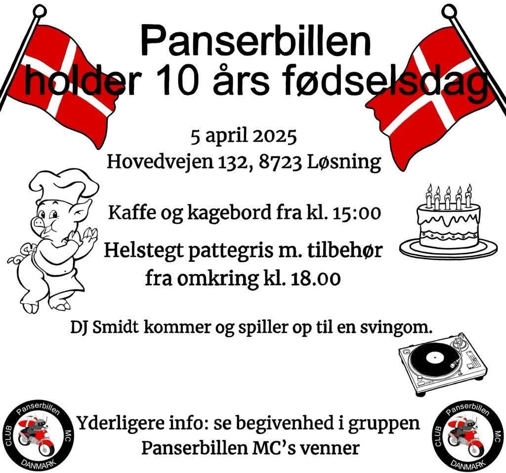 10 \u00e5rs jubil\u00e6umsfest "Panserbillen mc'