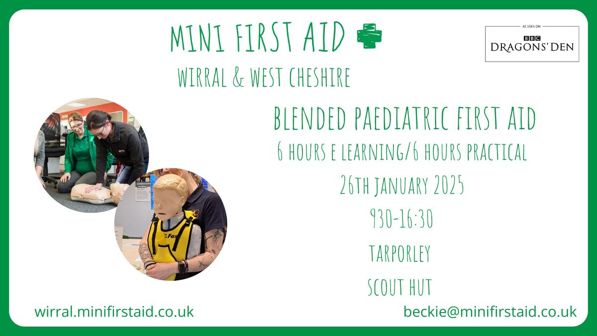 Blended Paediatric First Aid course (12 hours) 