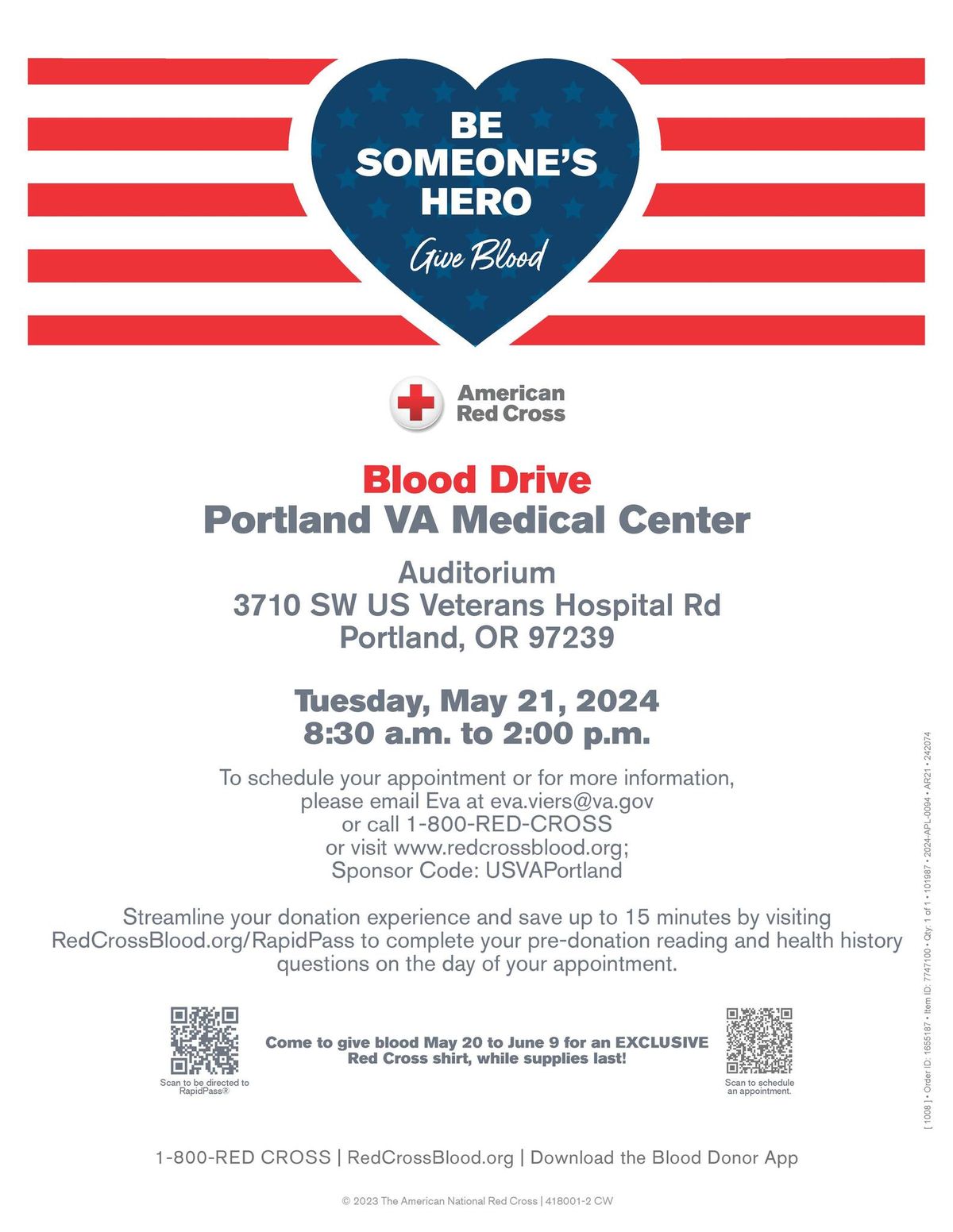 American Red Cross Blood Drive at VA Portland Health Care