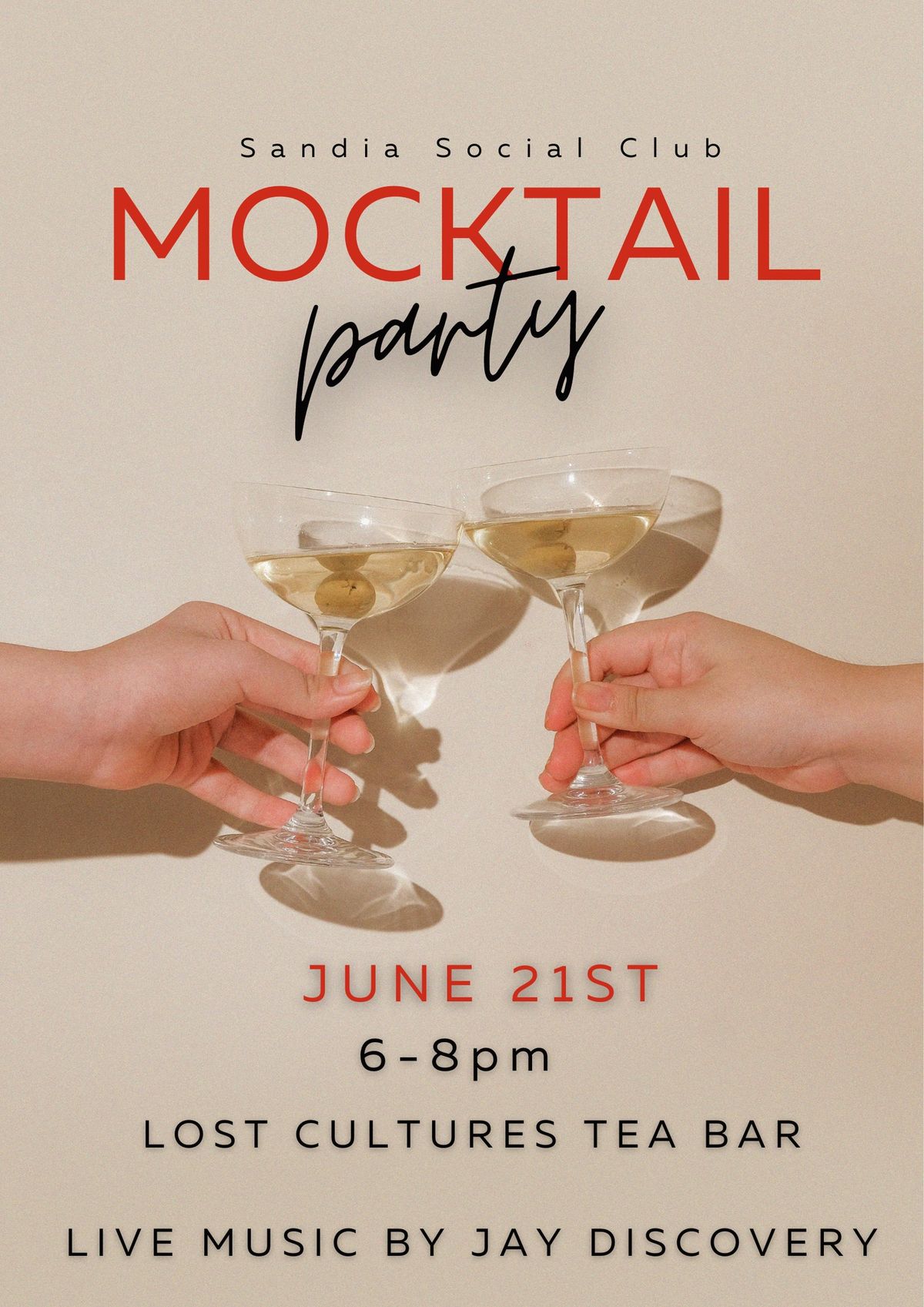 Mocktail Party at Lost Cultures Tea Bar w\/ Live Music from Jay Discovery!