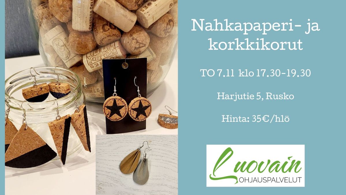 Nahkapaperi- ja korkkikorut