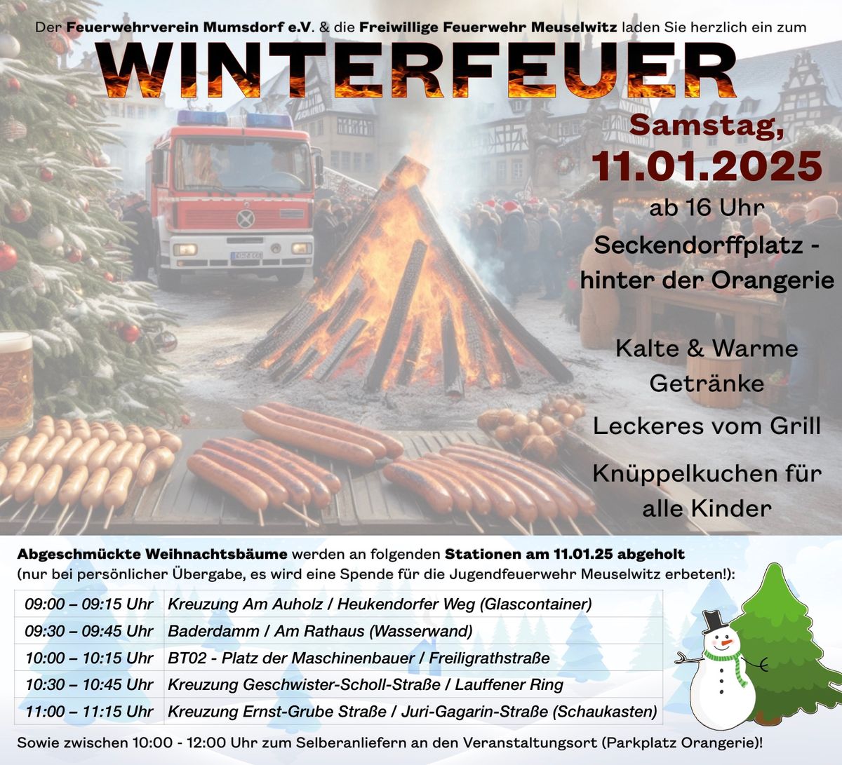 Winterfeuer der Feuerwehr Meuselwitz