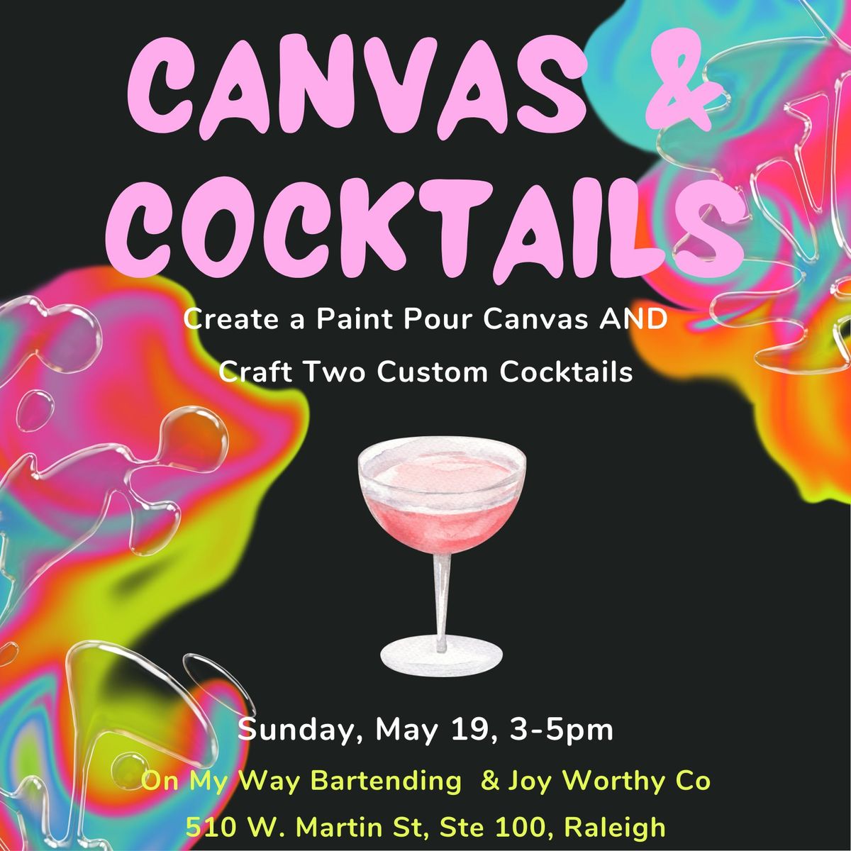 5\/19 Canvas & Cocktails: Paint Pour and Mixology Experience!