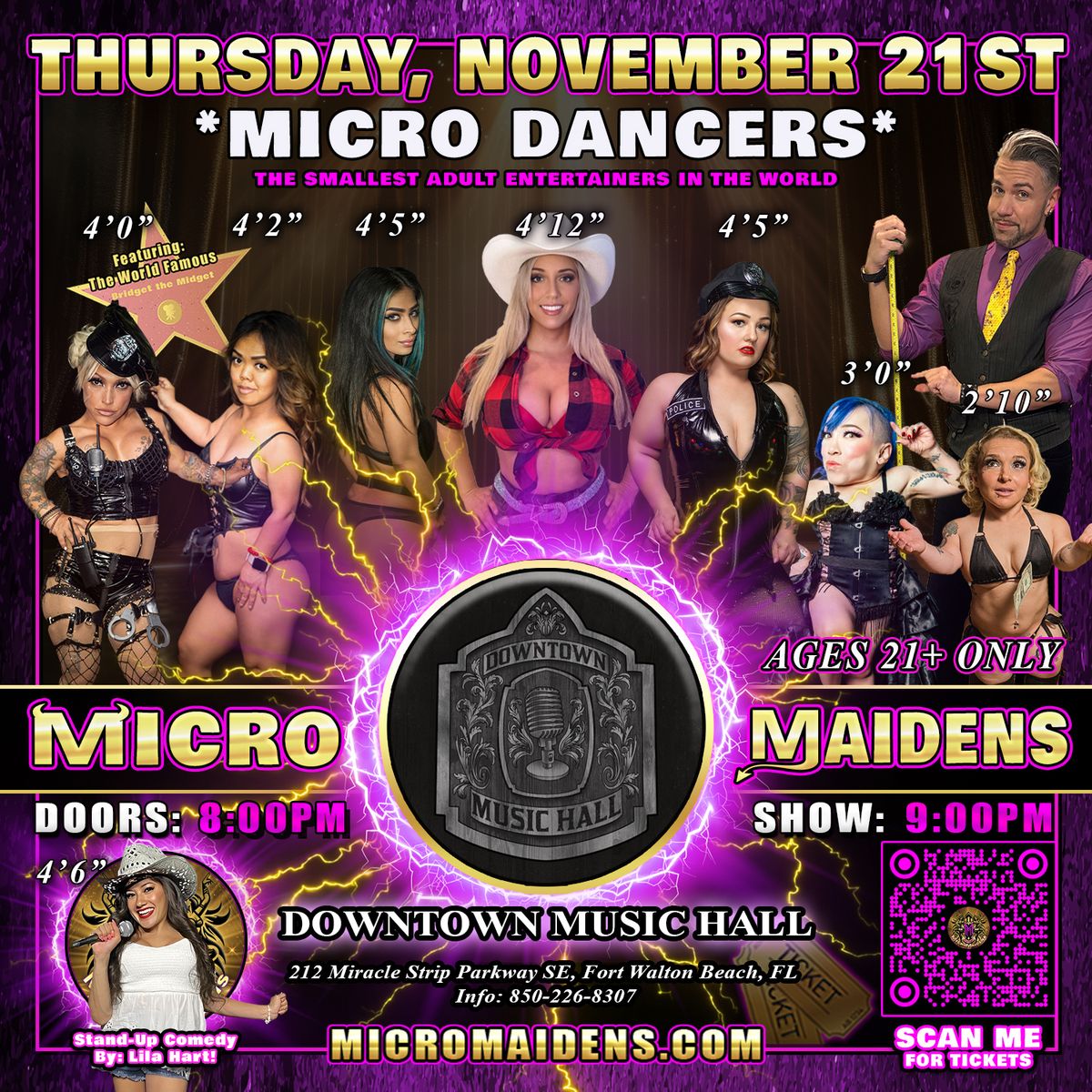 Fort Walton Beach, FL - Micro Maidens: Dwarf Dancers @ Downtown Music Hall!