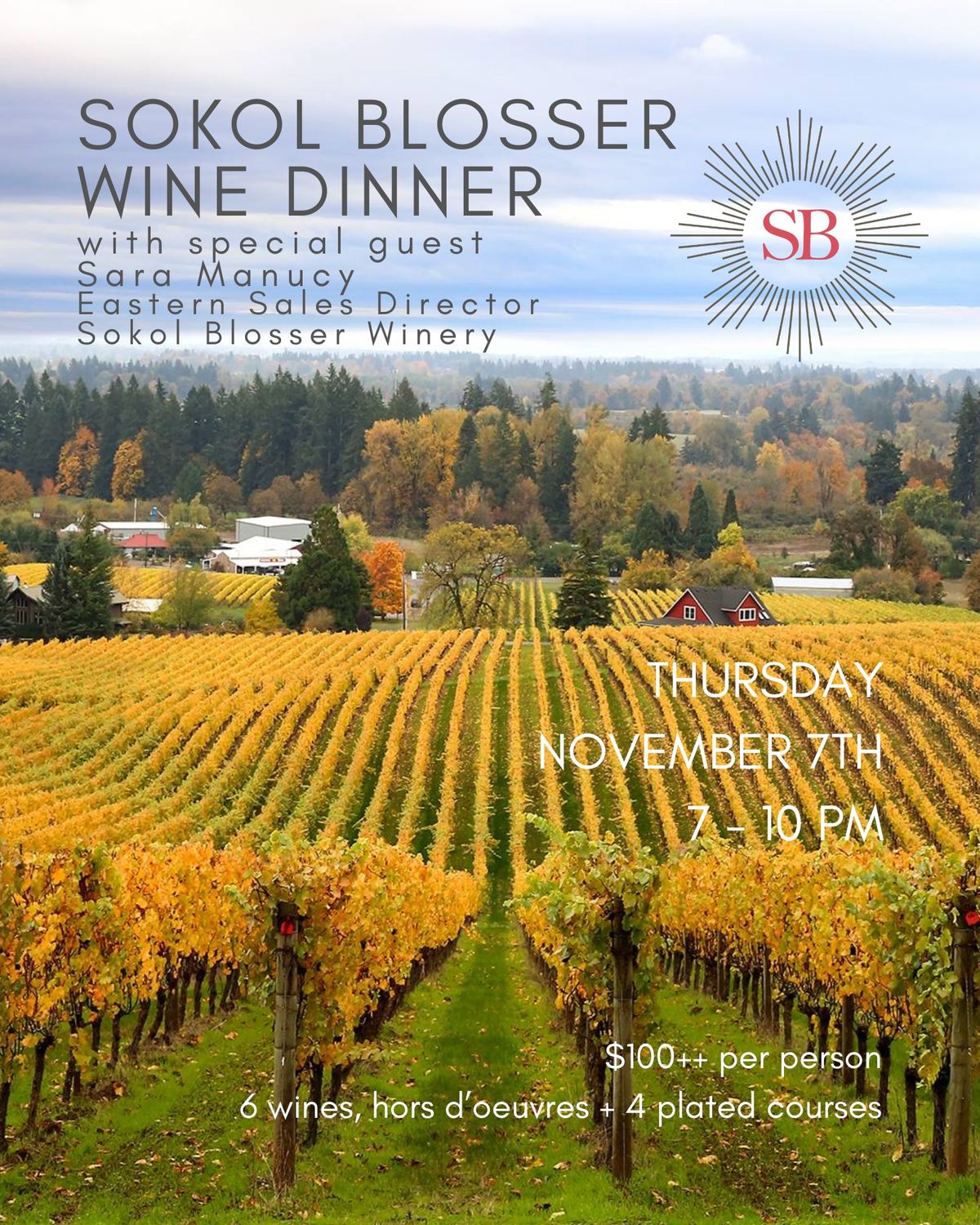 Sokol Blosser Wine Dinner\ud83c\udf77