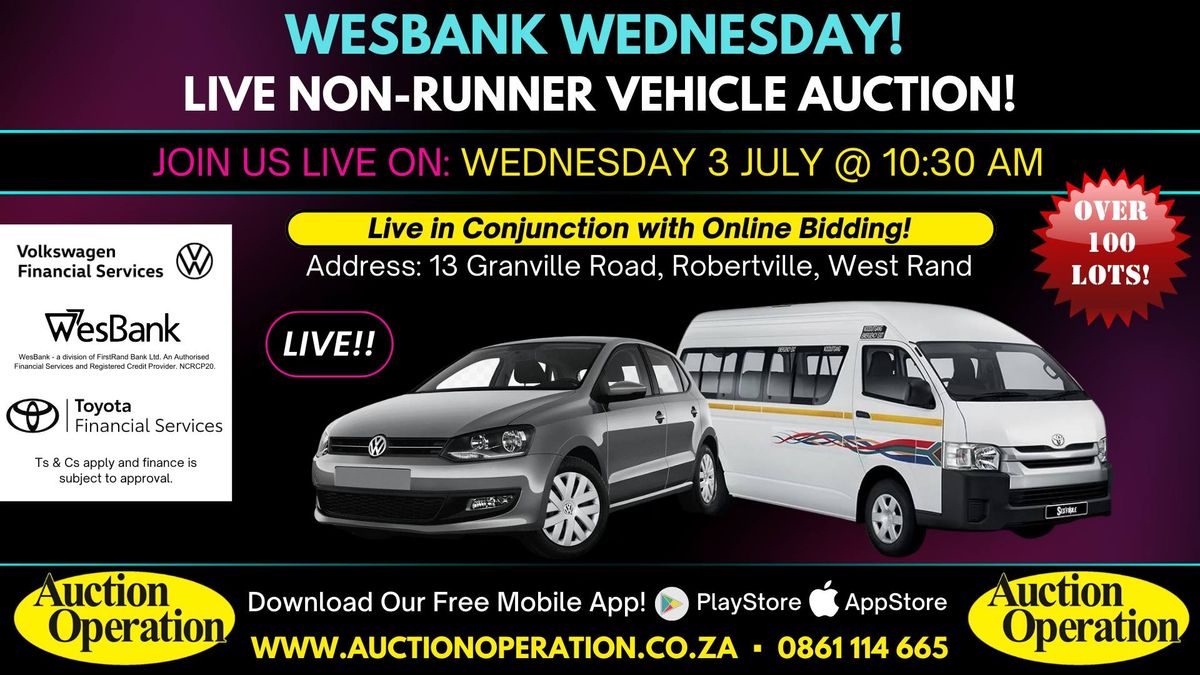 WesBank LIVE Non-Runner Vehicle Auction!