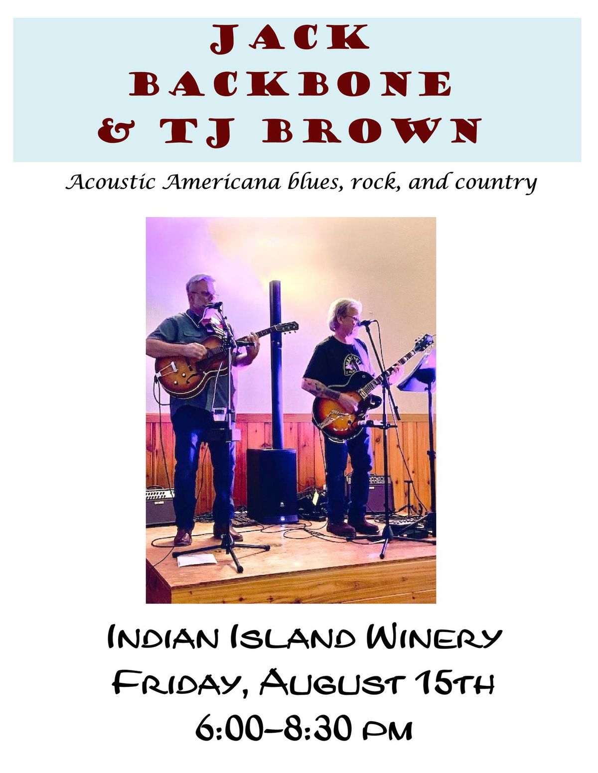 Jack Backbone & Tj Brown at Indian Island Winery