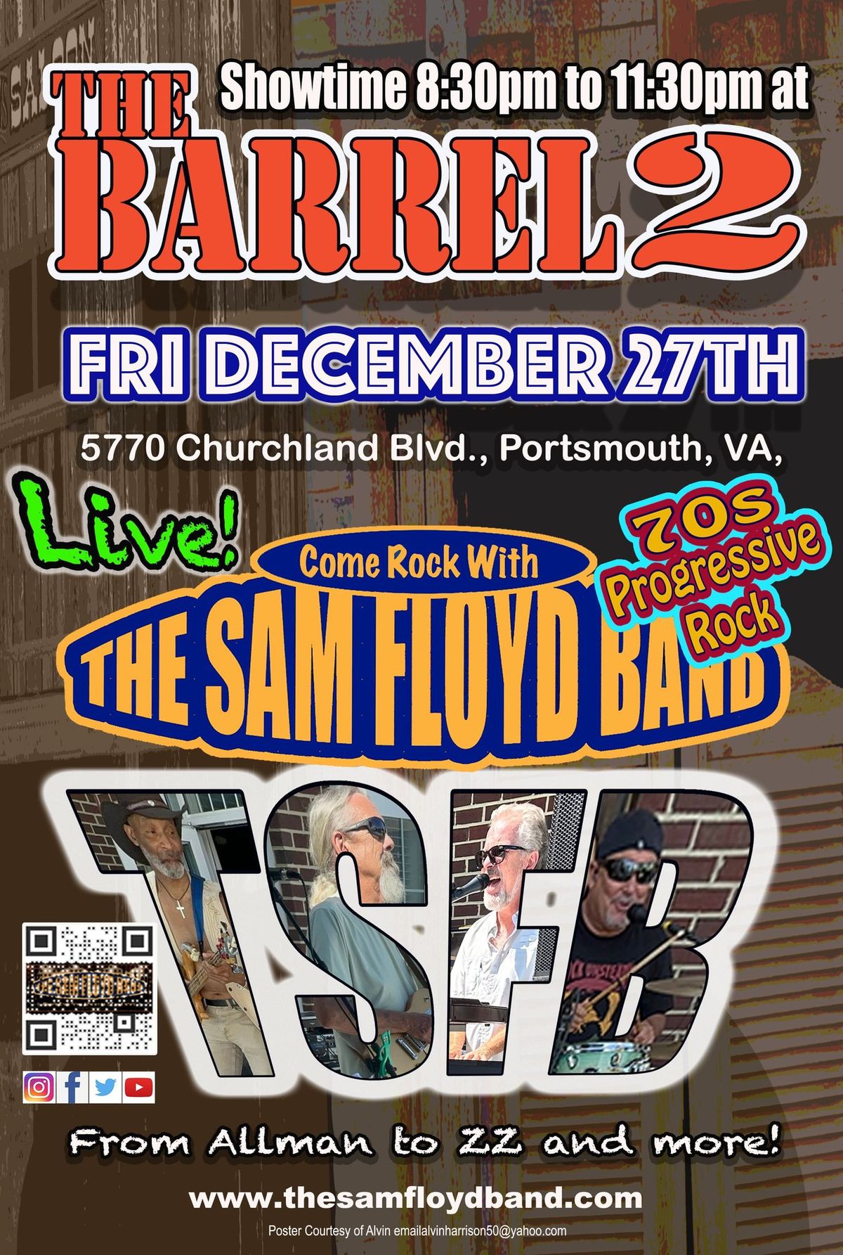 \ud83d\udea8\ud83d\udea8The Sam Floyd Band is back at The Barrel 2!!\ud83d\udea8\ud83d\udea8