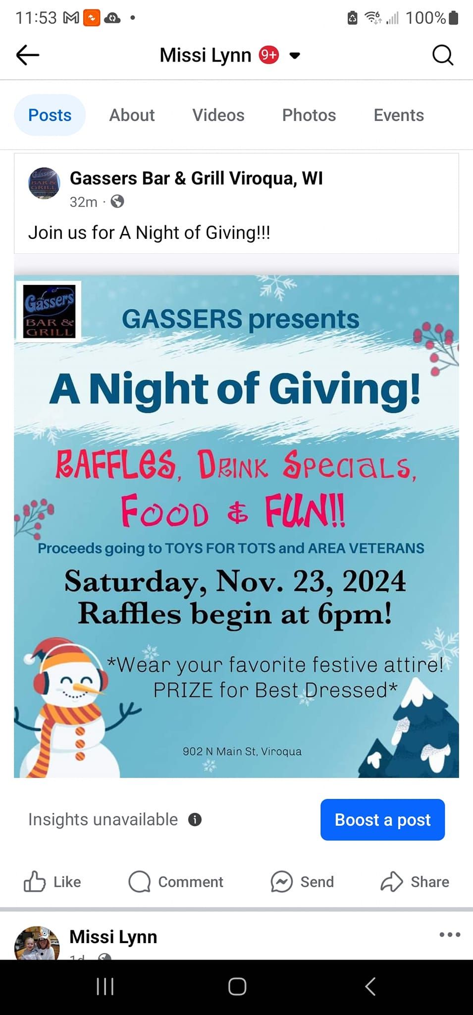 Gassers Bar and Grill presents Night of Giving 