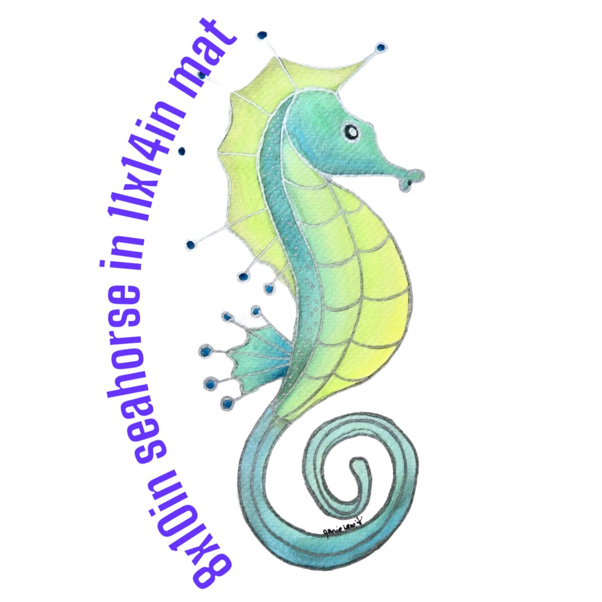 Kids and Teens Watercolor Seahorse Painting Class