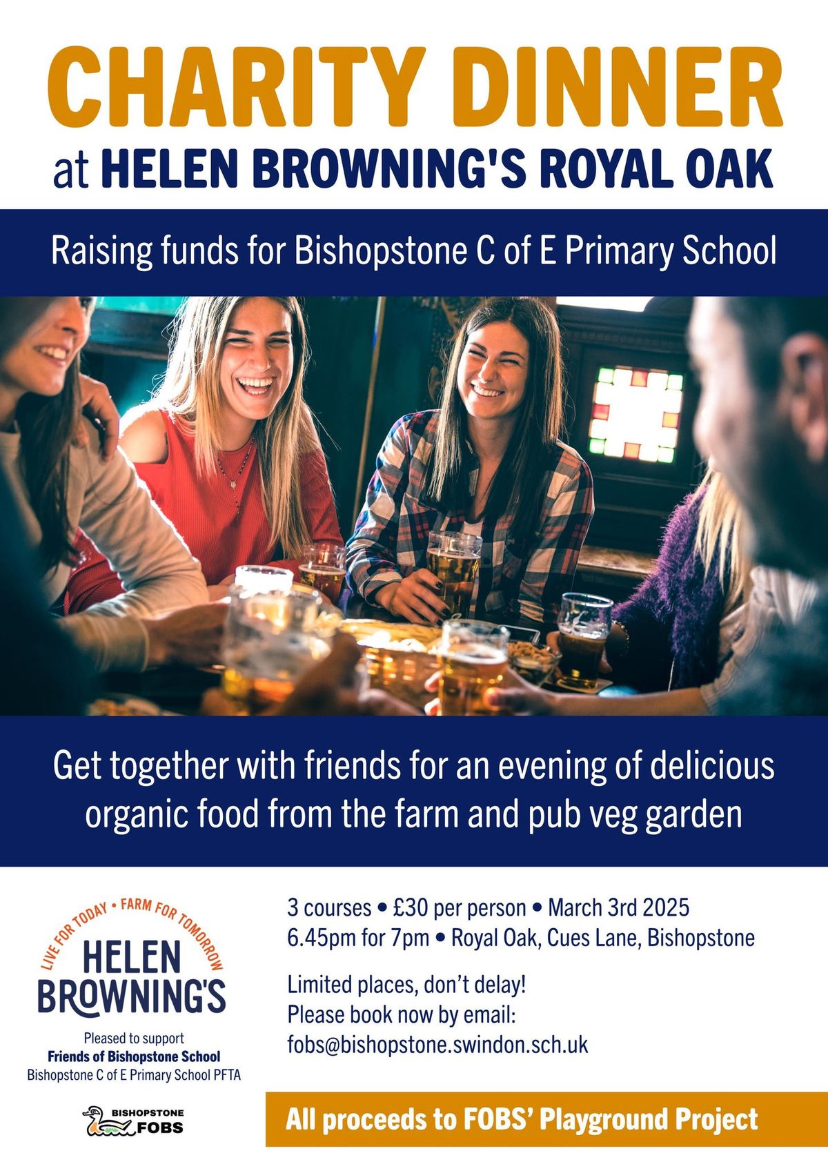 Charity dinner at Helen Browning's Royal Oak