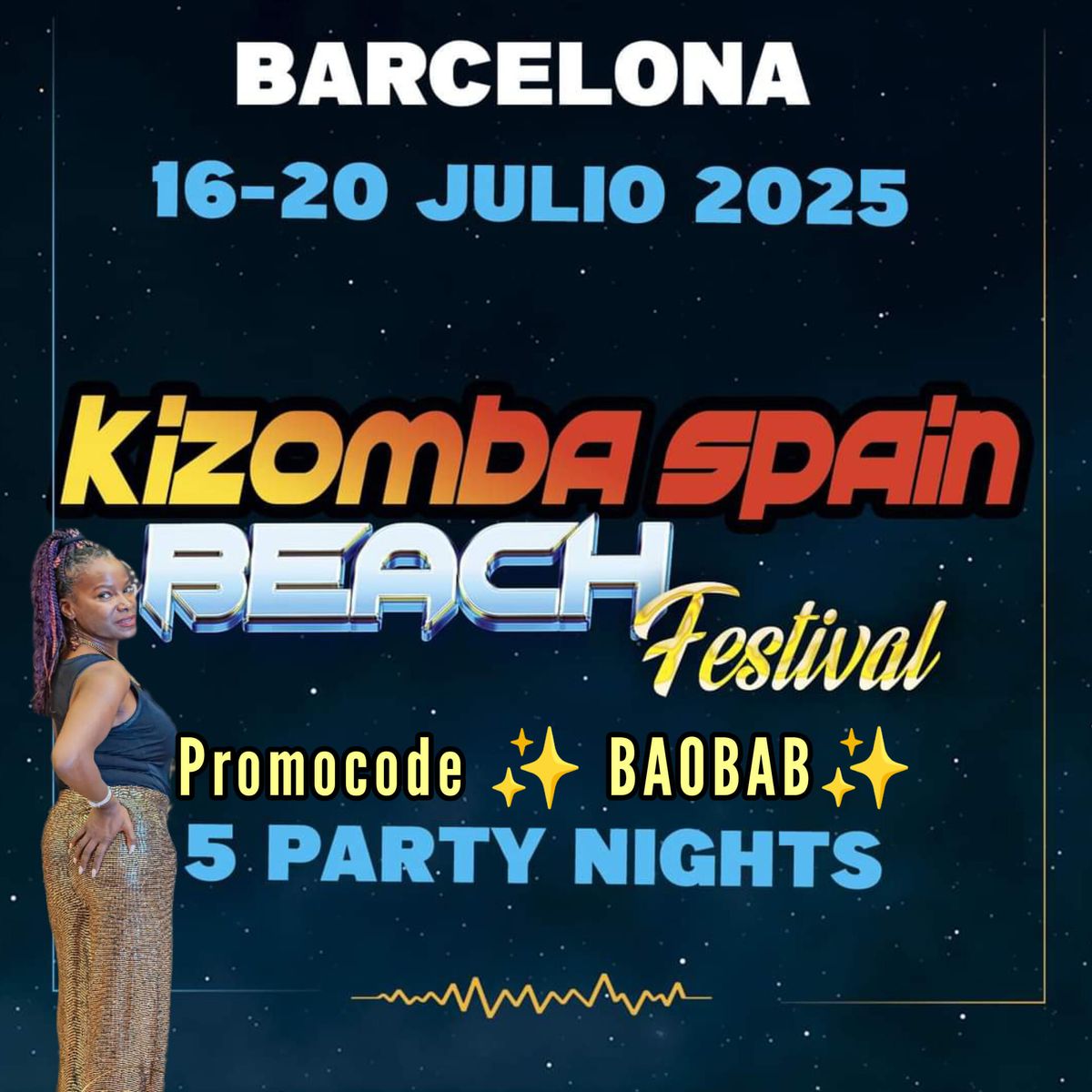 Kizomba Spain Beach Festival 2025 | Promocode \u2728 BAOBAB \u2728