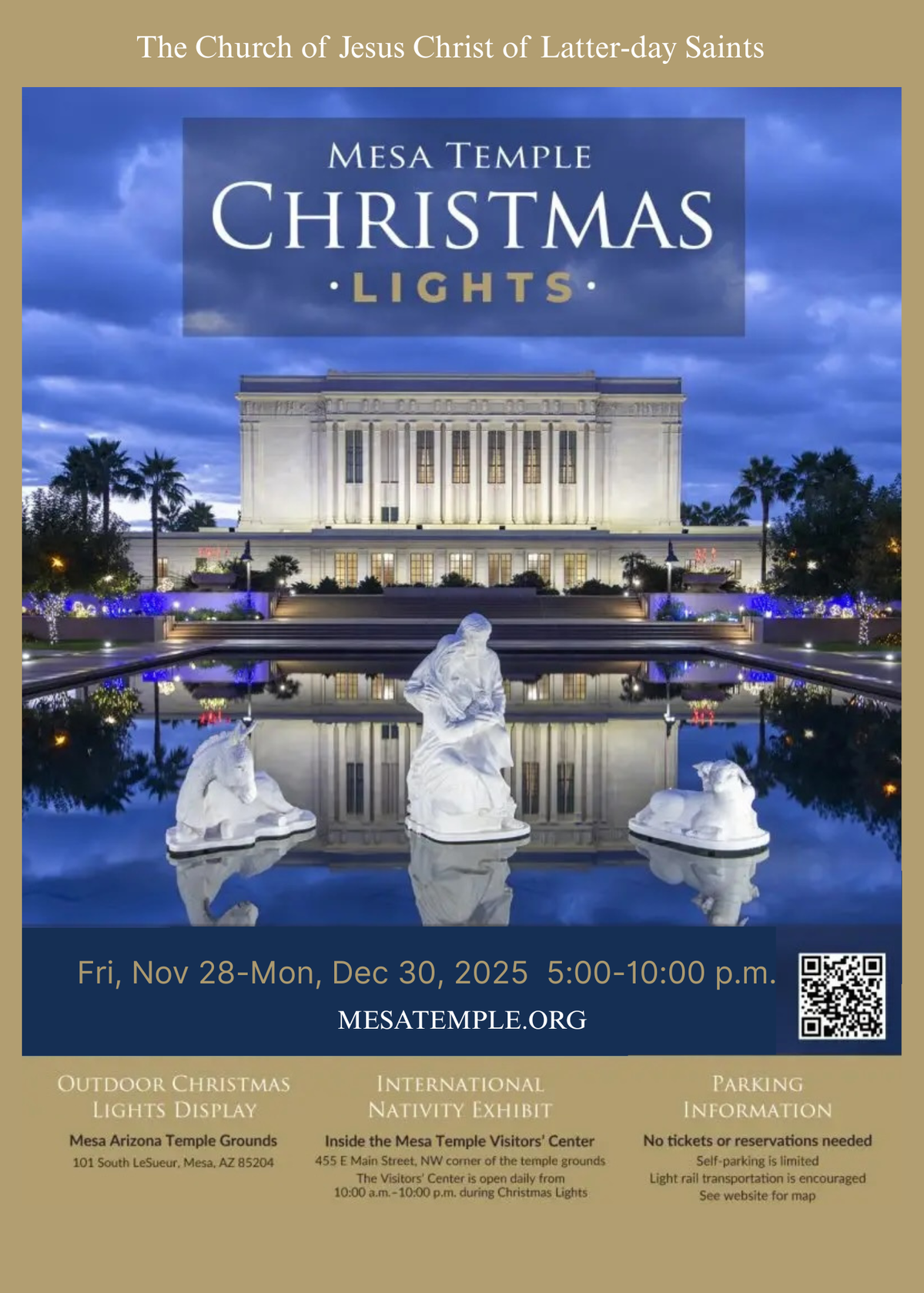 Mesa Arizona Temple Christmas Lights Display