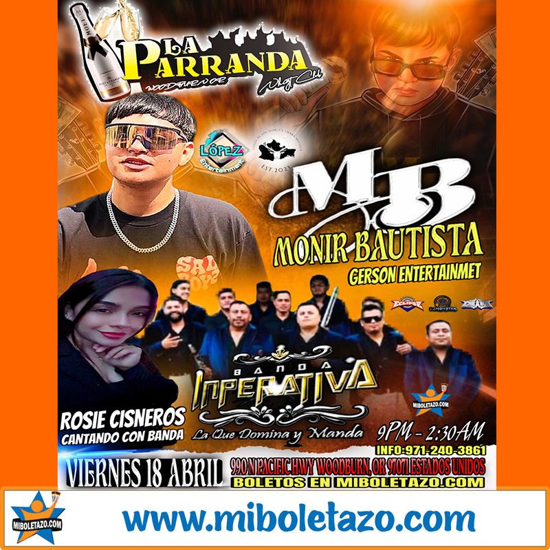 MONIR BAUTISTA Y ROSIE CISNEROS CON BANDA LA INPERATIVA EN LA PARRANDA