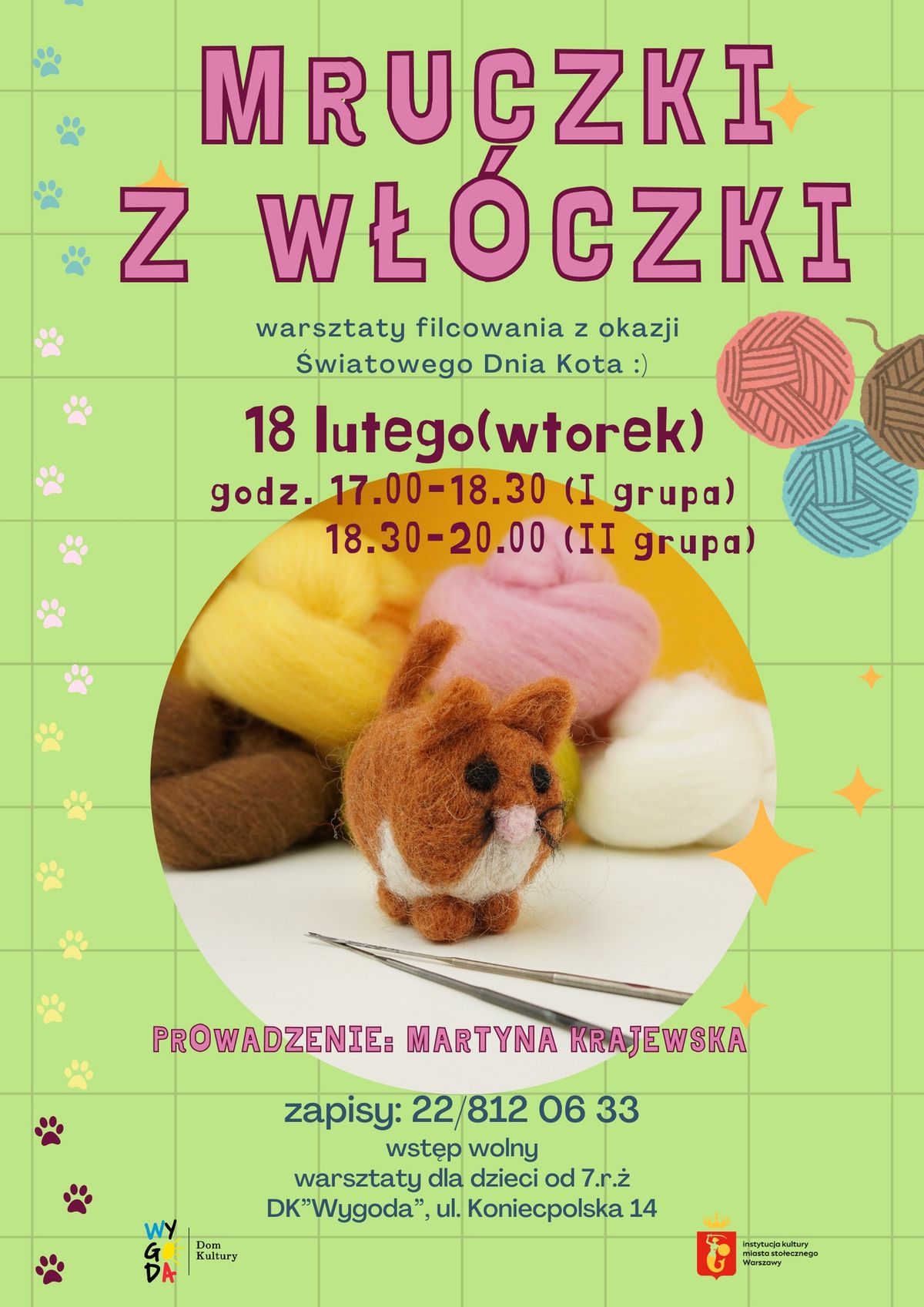 \u201eMruczki z w\u0142\u00f3czki\u201d \u2013 warsztaty filcowania z okazji \u015awiatowego Dnia Kota \ud83d\ude0a