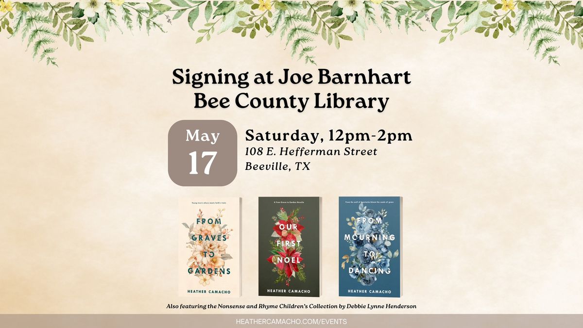 Signing at Joe Barnhart Bee County Library