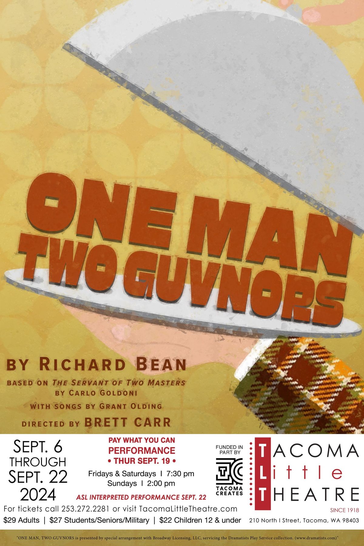 One Man, Two Guvnors at Tacoma Little Theatre