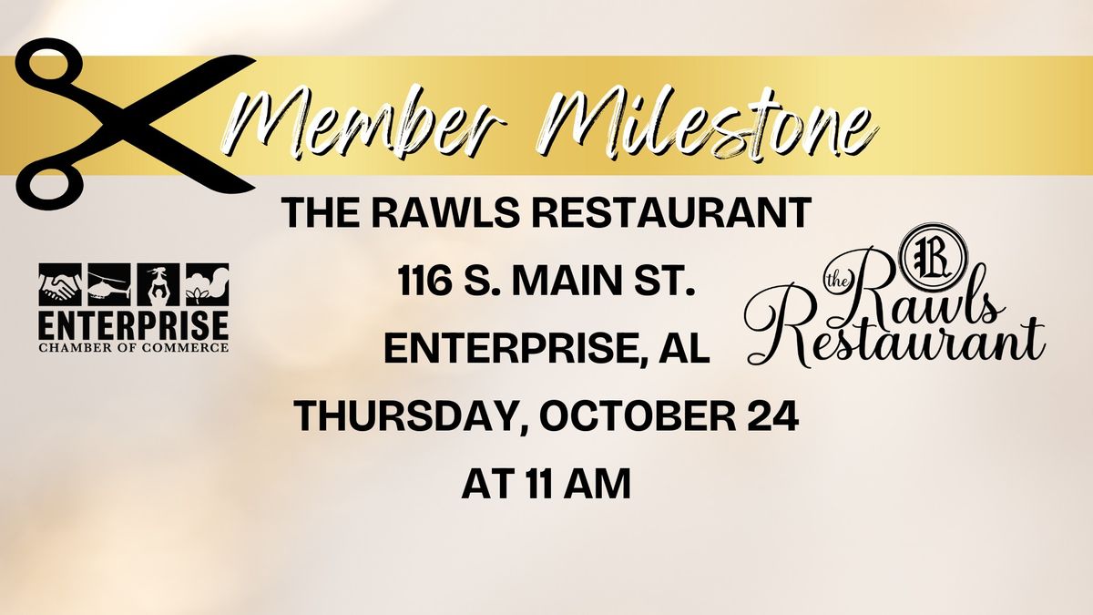 Member Milestone Celebration for The Rawls Restaurant