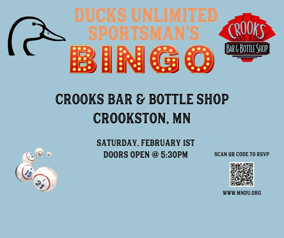 Crookston Ducks Unlimited BINGO at Crooks Bar & Bottle Shop