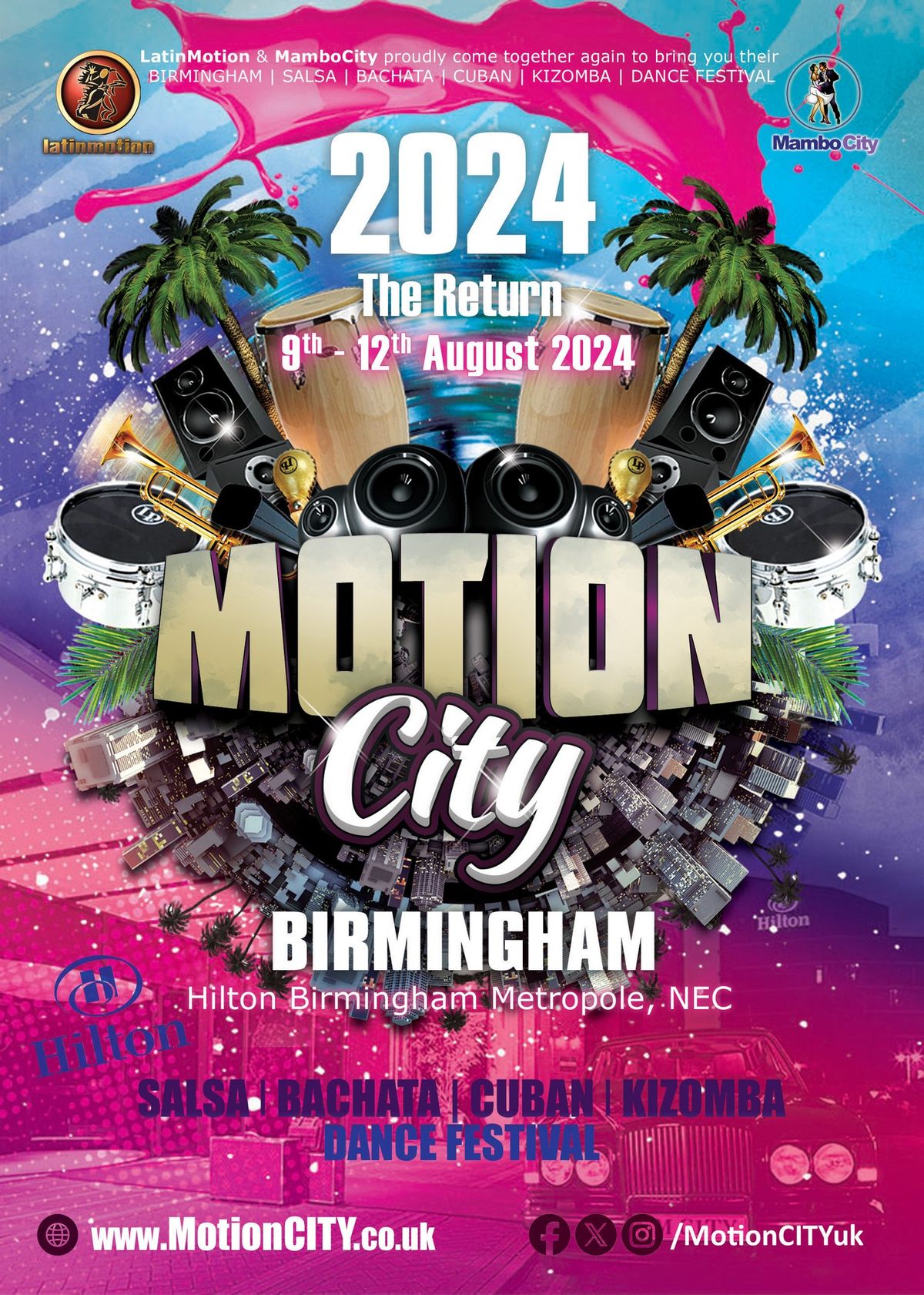 LatinMotion & MamboCity present \u2605 MotionCITY 2024 \u2605 Birmingham Hilton Metropole | 9th-12th August