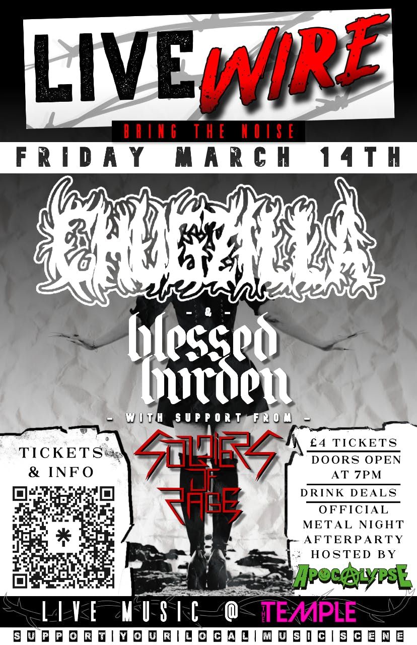 CHUGZILLA MARCH FRIDAY 14TH GIG FT BLESSED BURDEN + SOLDIERS OF RAGE