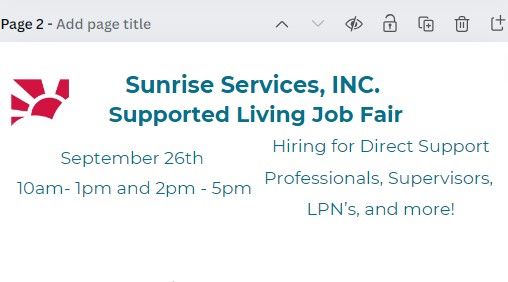 Sunrise Services, INC. - Supported Living Job Fair