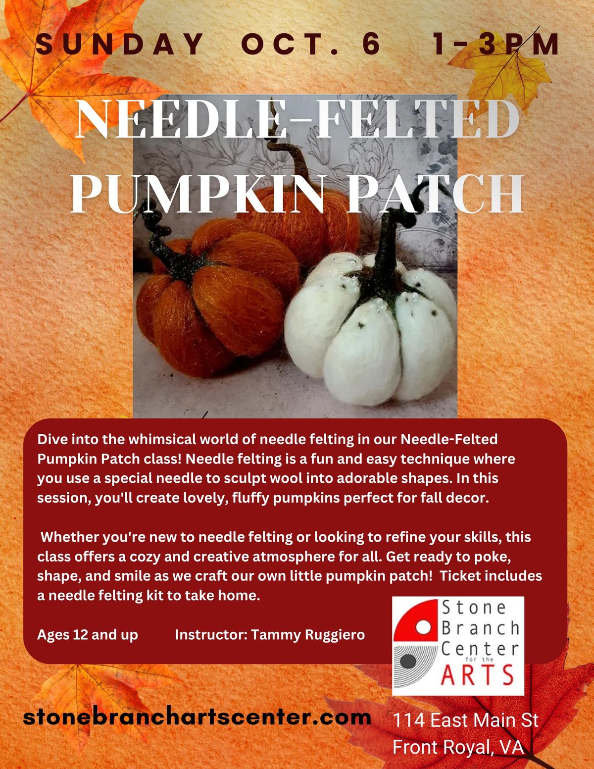 Needle-Felted Pumpkin Patch Class