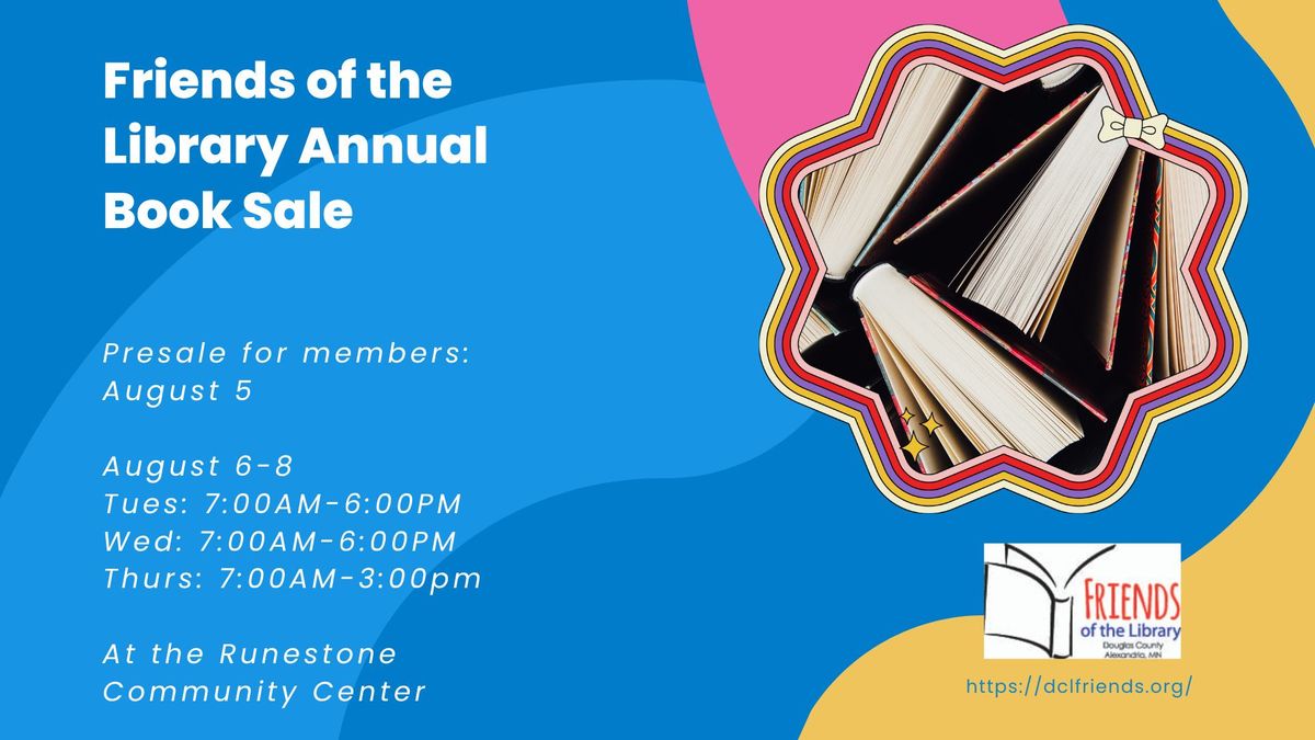 Friends of the Library Annual Book Sale at the Runestone Community Center